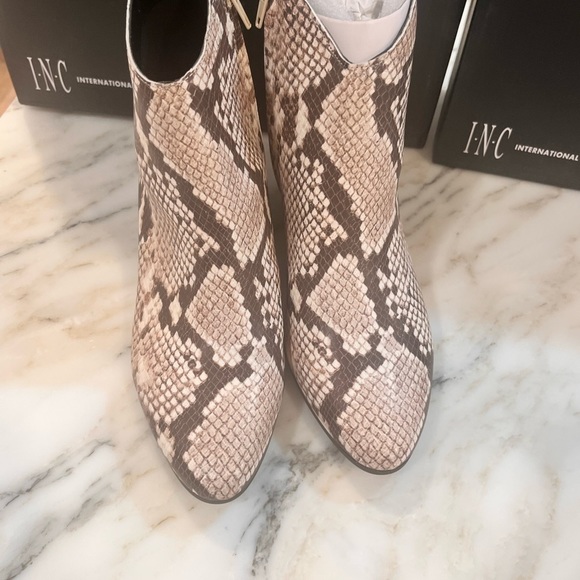 INC Women's Idra Block-Heel Booties, Tan Snake, Created for Macy's Women's Shoes - Picture 9 of 11